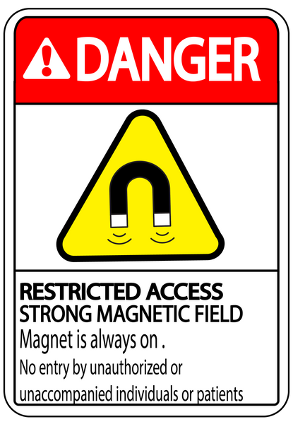 Danger "Restricted Access Strong Magnetic Field" Durable Matte Laminated Vinyl Floor Sign- Various Sizes Available