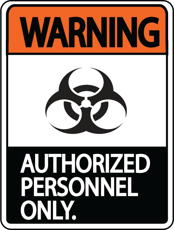 Warning "Authorized Personnel Only" Durable Matte Laminated Vinyl Floor Sign- Various Sizes Available