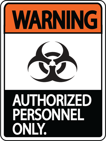 Warning "Authorized Personnel Only" Durable Matte Laminated Vinyl Floor Sign- Various Sizes Available