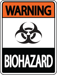 Warning "Biohazard" Durable Matte Laminated Vinyl Floor Sign- Various Sizes Available