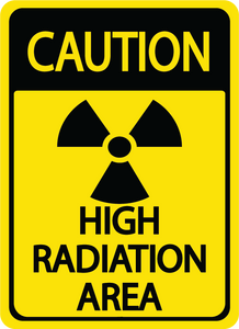 Caution "High Radiation" Durable Matte Laminated Vinyl Floor Sign- Various Sizes Available