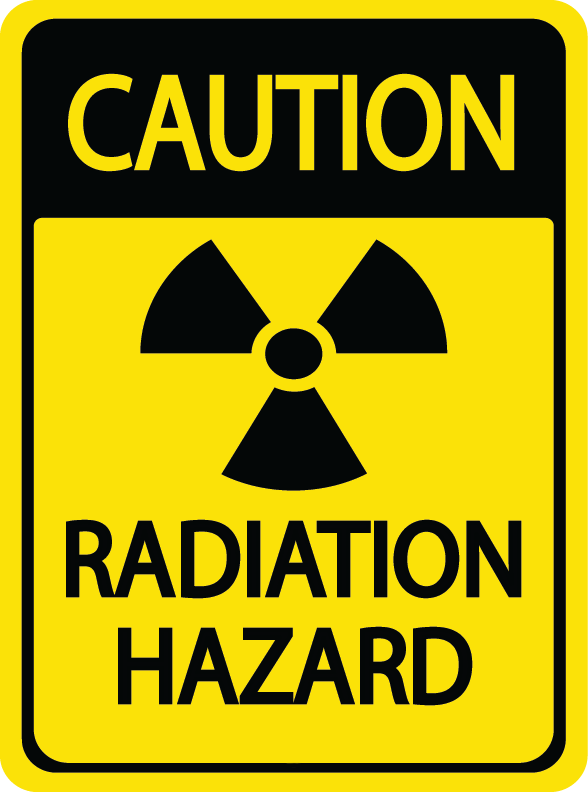 Caution "Radiation Hazard" Durable Matte Laminated Vinyl Floor Sign- Various Sizes Available