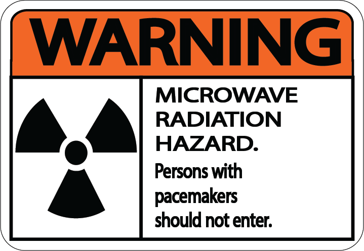 Warning "Microwave Radiation Hazard" Durable Matte Laminated Vinyl Floor Sign- Various Sizes Available