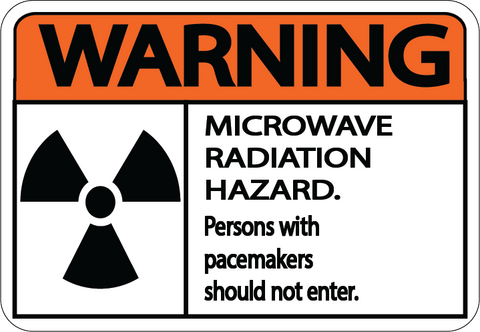 Warning "Microwave Radiation Hazard" Durable Matte Laminated Vinyl Floor Sign- Various Sizes Available