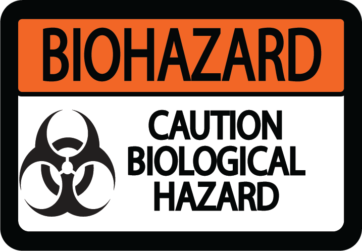 Biohazard "Caution Biological Hazard" Durable Matte Laminated Vinyl Floor Sign- Various Sizes Available