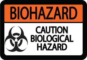 Biohazard "Caution Biological Hazard" Durable Matte Laminated Vinyl Floor Sign- Various Sizes Available