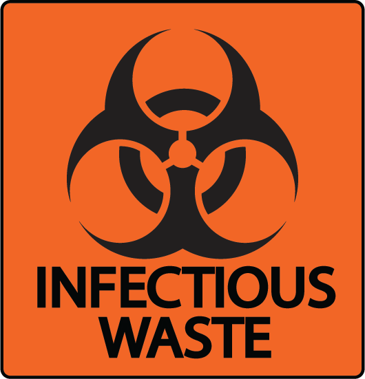 Biohazard "Infectious Waste" Durable Matte Laminated Vinyl Floor Sign- Various Sizes Available