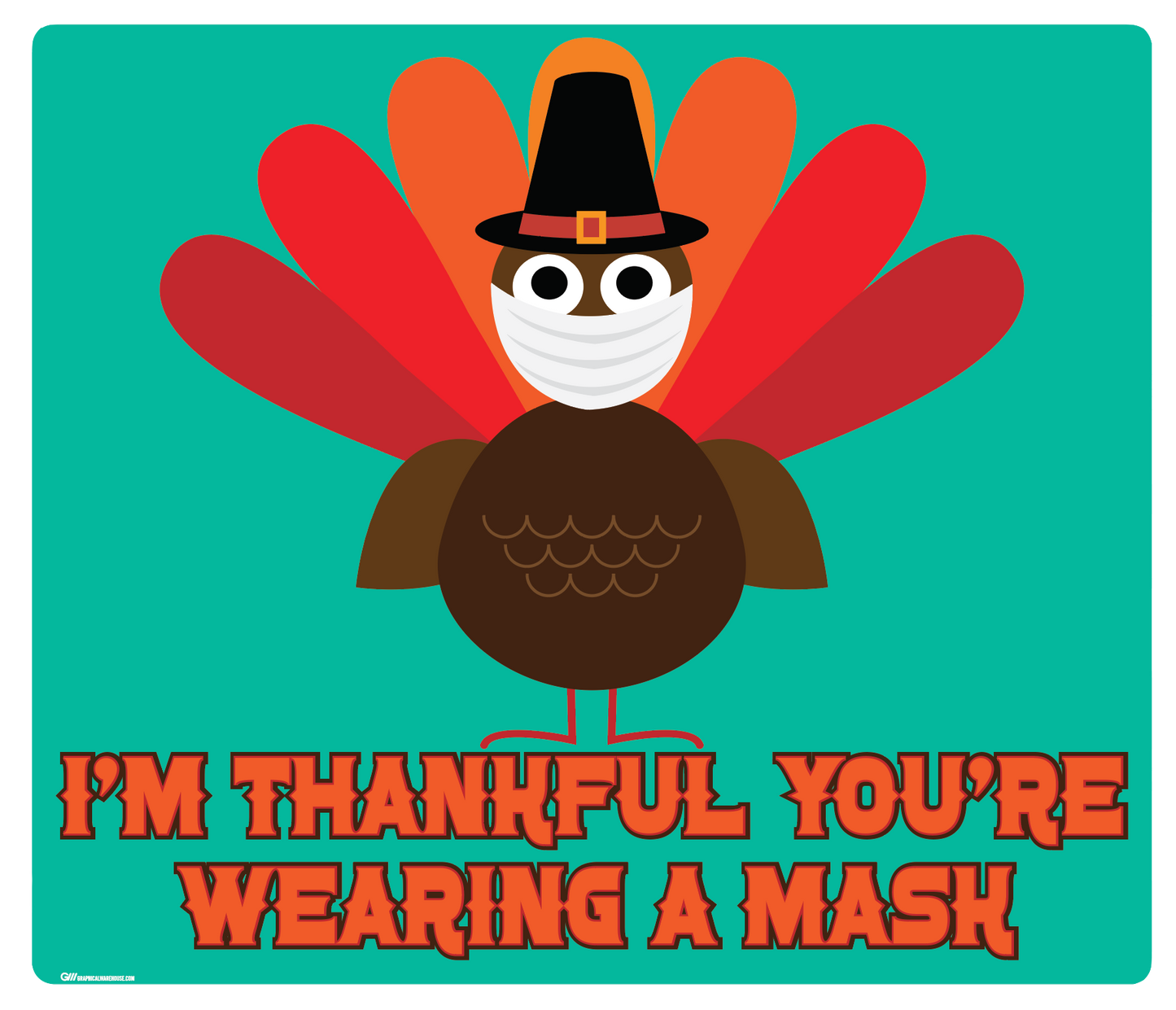 "Thanksgiving, I'm Thankful You're Wearing a Mask" Adhesive Durable Vinyl Decal- Various Sizes Available