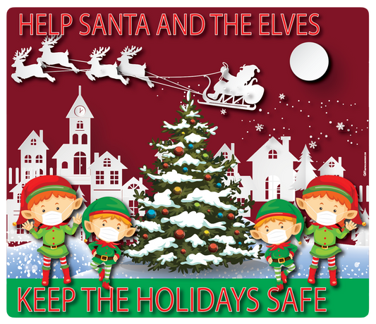 "Keep Santa, Elves, and the Holidays Safe" Adhesive Durable Vinyl Decal- Various Sizes Available