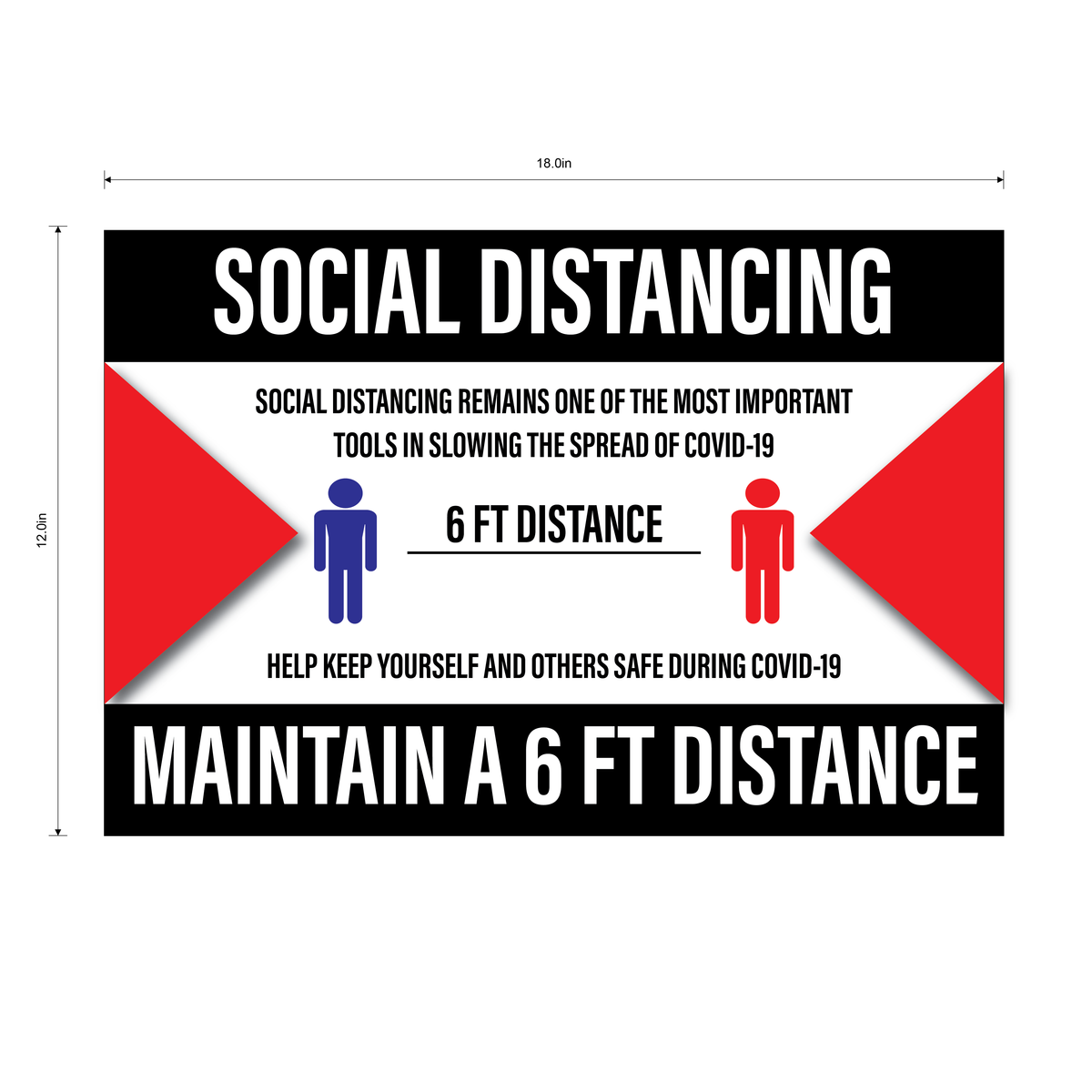 6ft Distance Line Sign