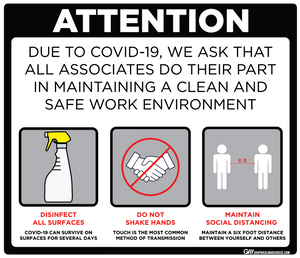 "Maintain a Clean and Safe Work Environment" Adhesive Durable Vinyl Decal- Various Sizes/Colors Available