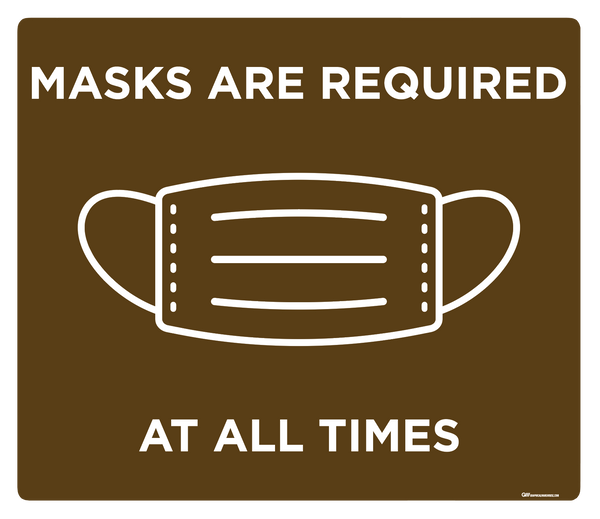 "Mask Required at all Times" Adhesive Durable Vinyl Decal- Various Sizes/Colors Available