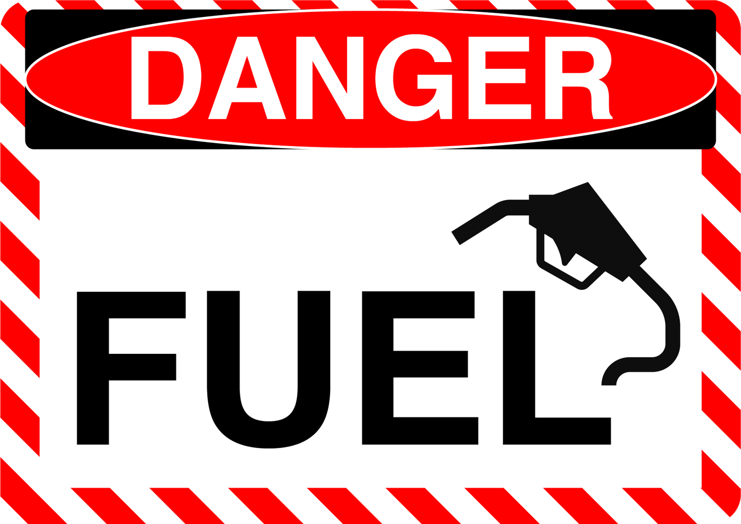 Danger "Fuel" Version 2, Durable Matte Laminated Vinyl Floor Sign- Various Sizes Available