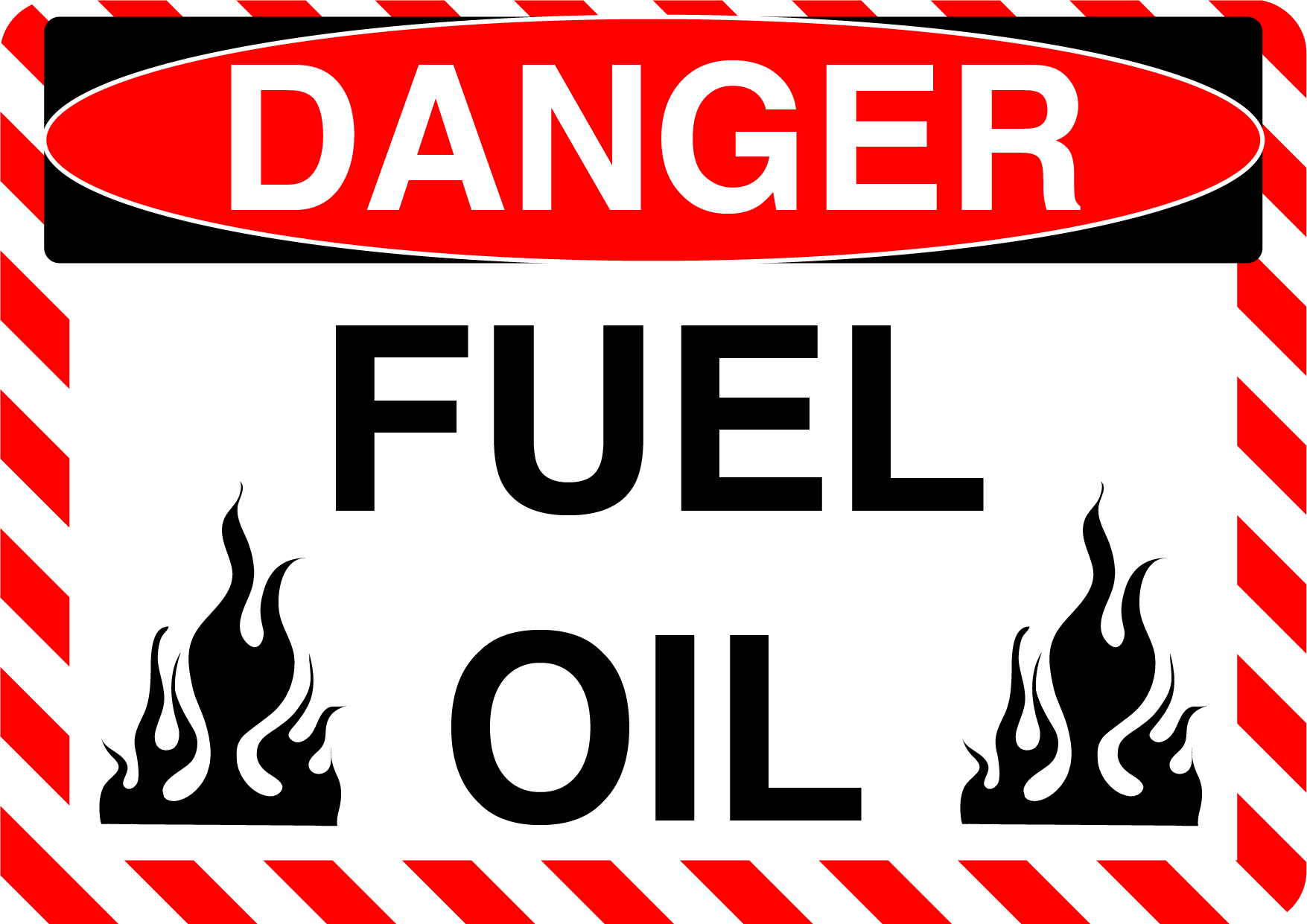 Danger "Fuel Oil" Version 2, Durable Matte Laminated Vinyl Floor Sign- Various Sizes Available