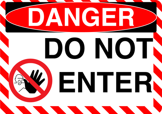 Danger "Do Not Enter" Version 2, Durable Matte Laminated Vinyl Floor Sign- Various Sizes Available