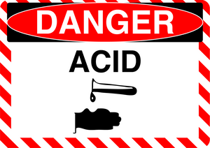 Danger "Acid" Durable Matte Laminated Vinyl Floor Sign- Various Sizes Available