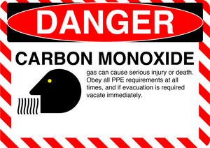 Danger "Carbon Monoxide" Version 1, Durable Matte Laminated Vinyl Floor Sign- Various Sizes Available