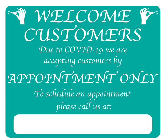 Nail Salon “By Appointment Only” Adhesive Durable Vinyl Decal- Various Colors Available- 14x12”