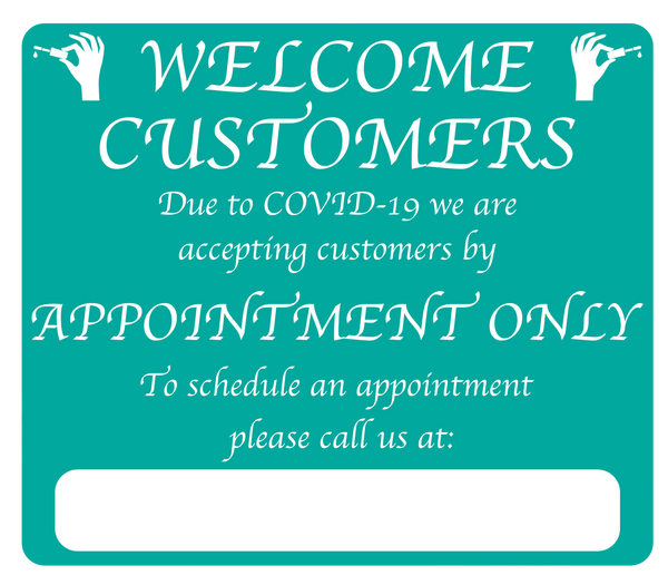 Nail Salon “By Appointment Only” Adhesive Durable Vinyl Decal- Various Colors Available- 14x12”