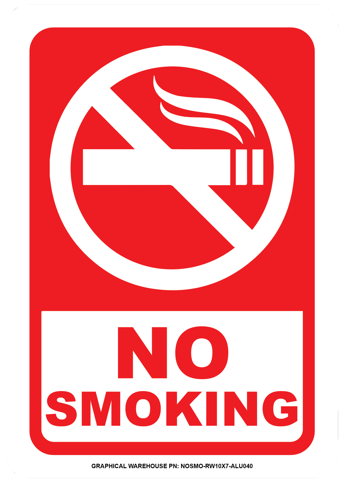 "No Smoking" Laminated Aluminum 3-Way Sign
