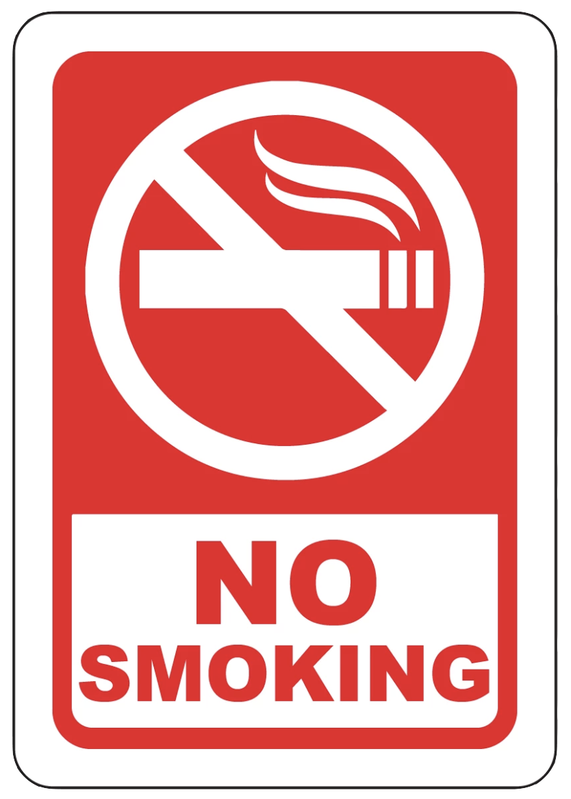 "No Smoking" Reflective Polystyrene Sign