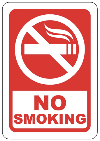 "No Smoking" Reflective Polystyrene Sign