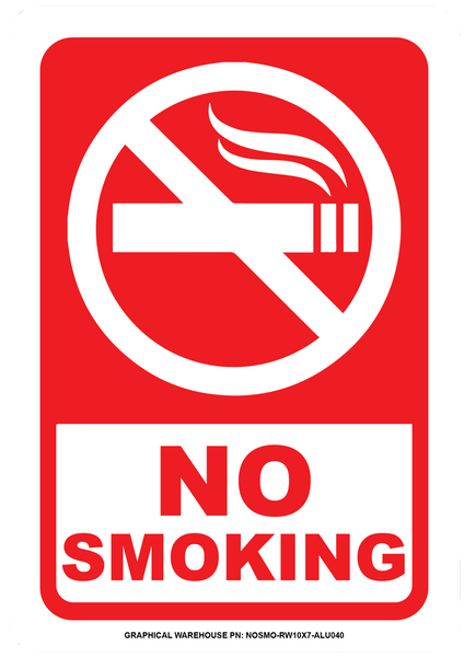 "No Smoking" Laminated Aluminum 2-Way Sign