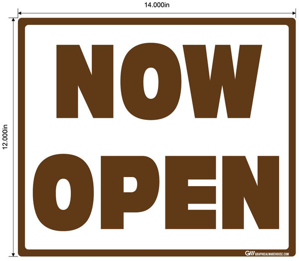 "Now Open" Adhesive Durable Vinyl Decal- Various Sizes/Colors Available