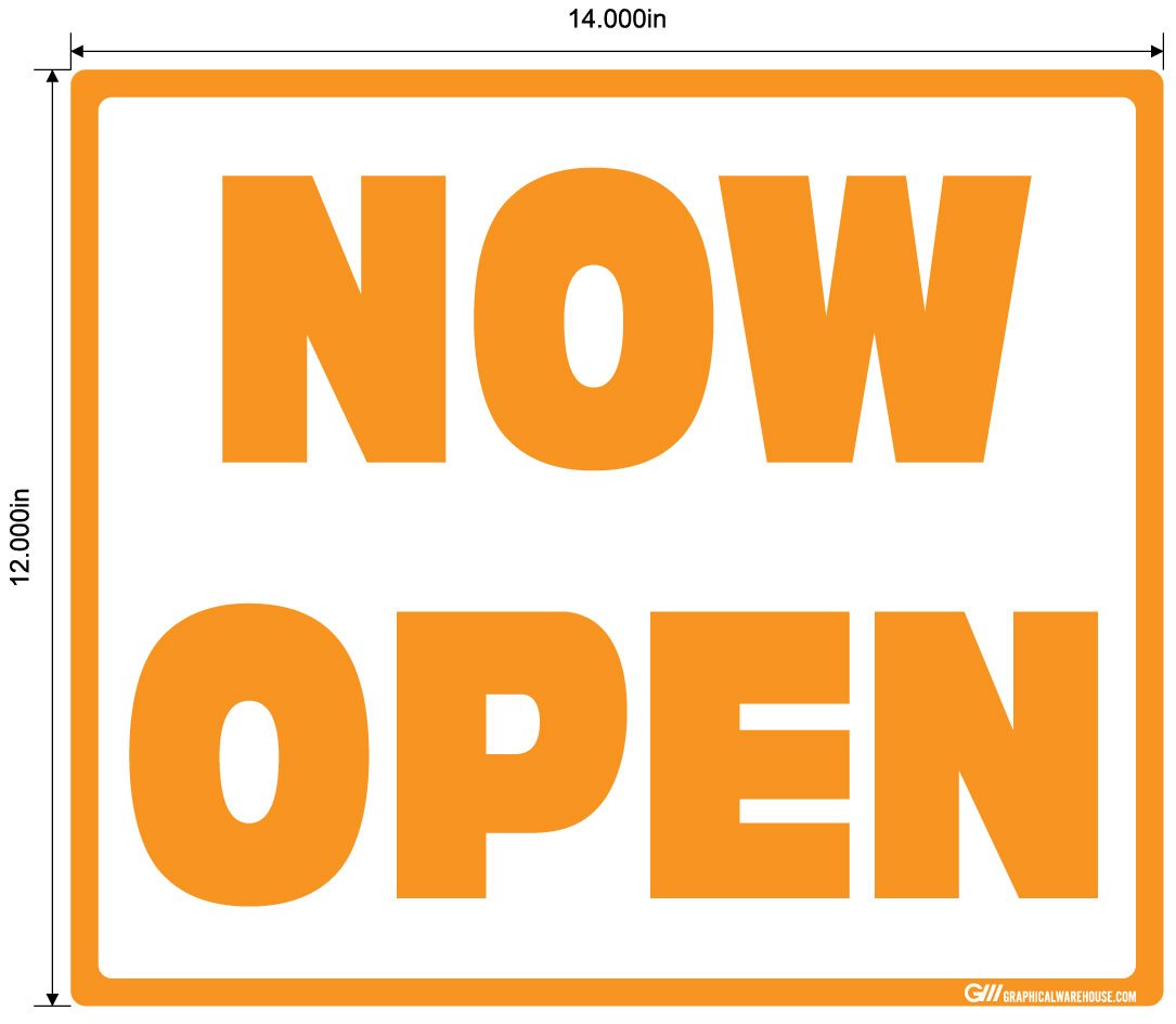 "Now Open" Adhesive Durable Vinyl Decal- Various Sizes/Colors Available