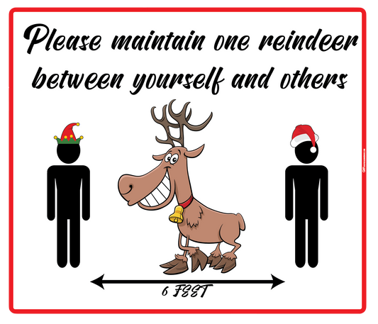 "One Reindeer Apart" Adhesive Durable Vinyl Decal- Various Sizes Available