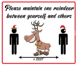 "One Reindeer Apart" Adhesive Durable Vinyl Decal- Various Sizes Available