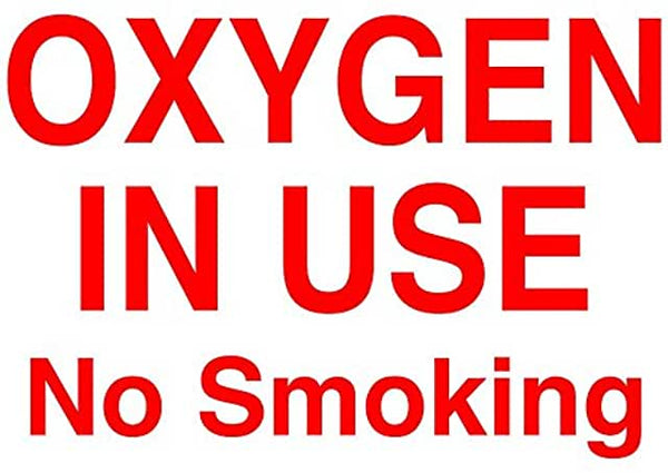 "Oxygen in Use, No Smoking" Durable Matte Laminated Vinyl Floor Sign- Various Sizes Available