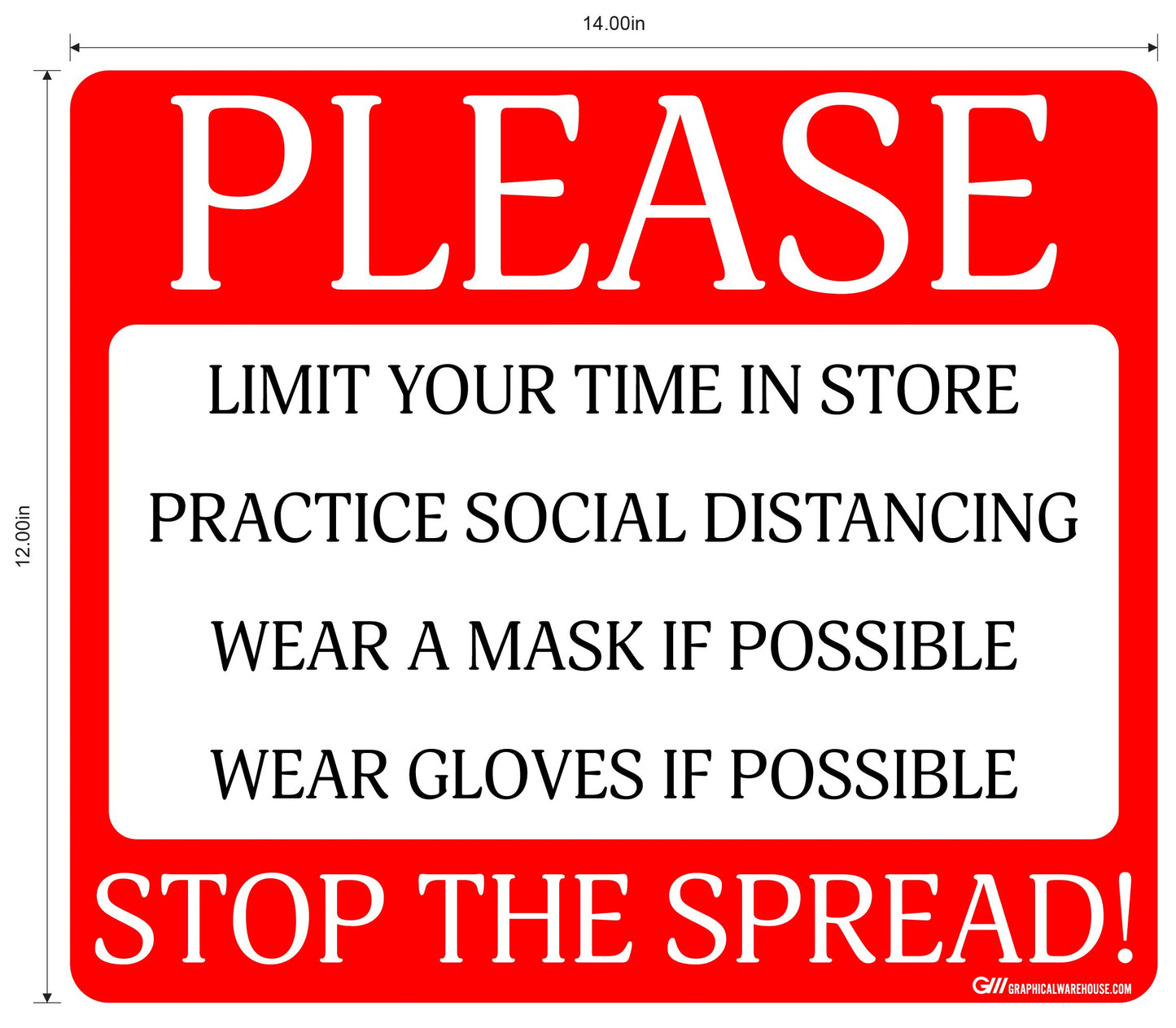 "Please Limit Time In Store" Adhesive Durable Vinyl Decal- Various Colors Available- 14x12”