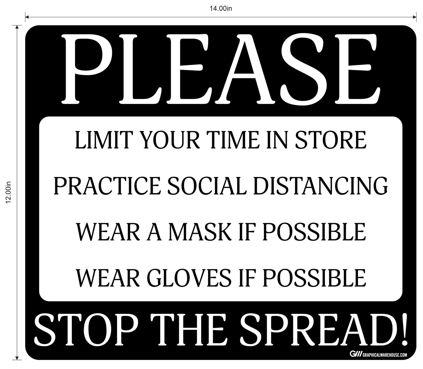 "Please Limit Time In Store" Adhesive Durable Vinyl Decal- Various Colors Available- 14x12”