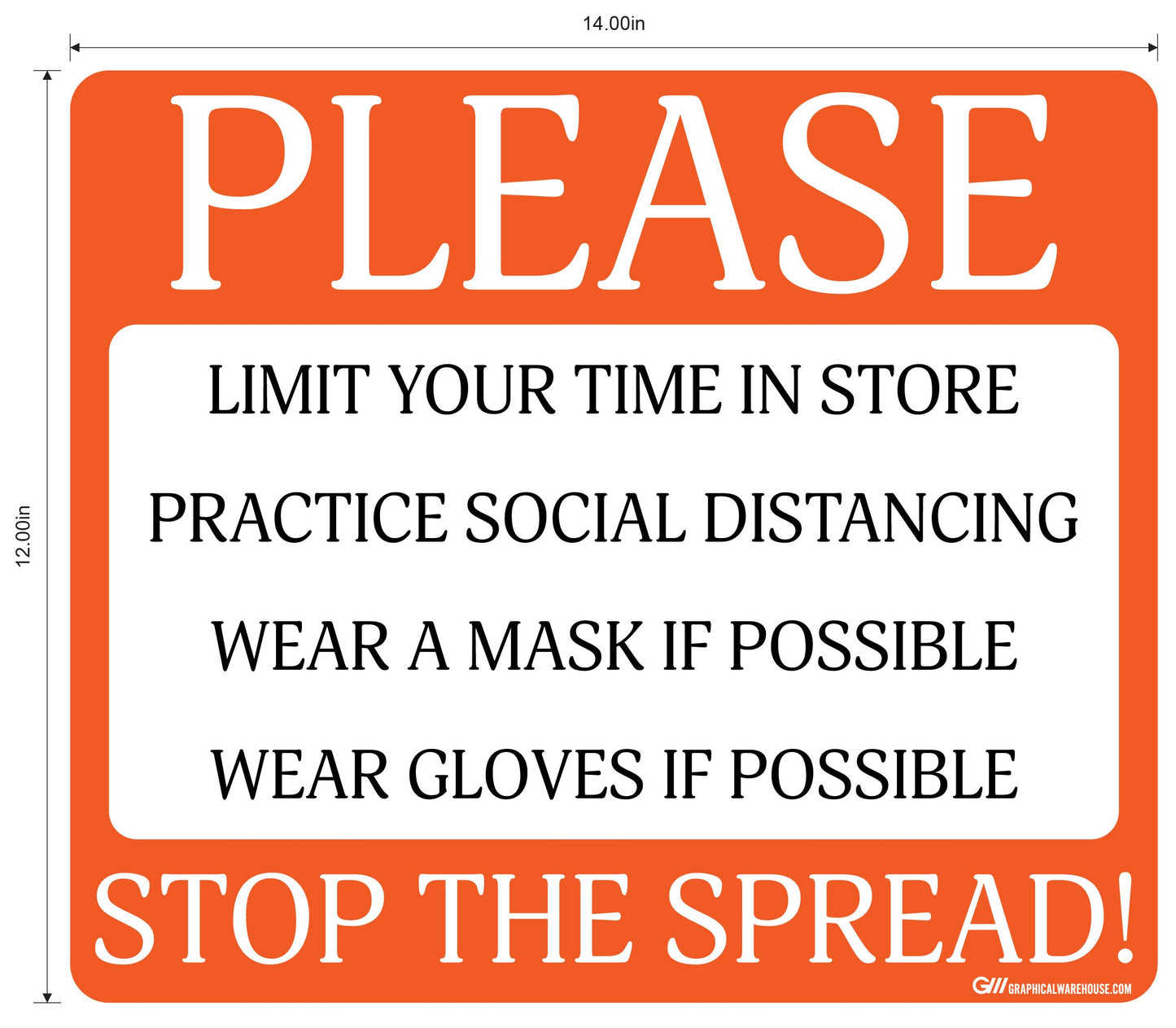 "Please Limit Time In Store" Adhesive Durable Vinyl Decal- Various Colors Available- 14x12”