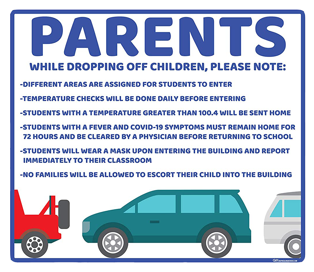 "Parents, School Drop Off" Adhesive Durable Vinyl Decal- Various Sizes/Colors Available