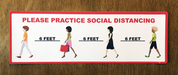 "Please Practice Social Distancing"Adhesive Durable Vinyl Decal- Various Sizes Available