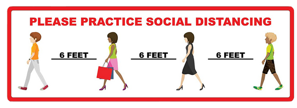 "Please Practice Social Distancing"Adhesive Durable Vinyl Decal- Various Sizes Available