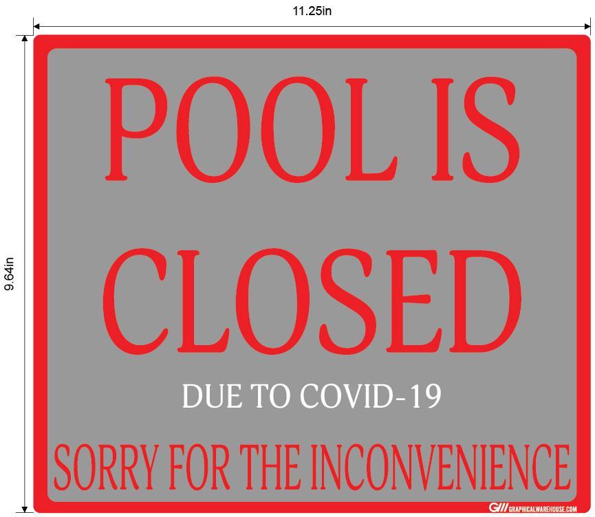 "Sauna Is Closed Due To COVID-19" Adhesive Durable Vinyl Decal- Various Sizes/Colors Available