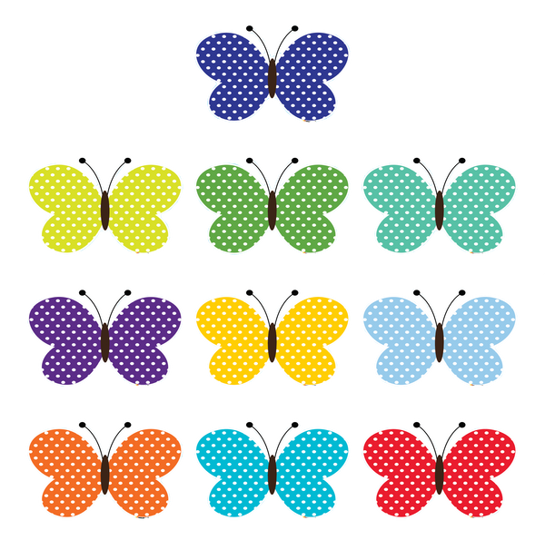 Preschool Social Distancing Floor Place Marker, Butterfly- Durable Matte Laminated Vinyl Floor Sign, Pack of 10- Various Sizes Available