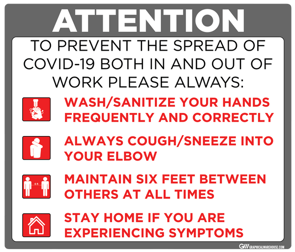 "Prevent the Spread" Adhesive Durable Vinyl Decal- Various Sizes/Colors Available
