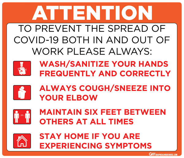 "Prevent the Spread" Adhesive Durable Vinyl Decal- Various Sizes/Colors Available