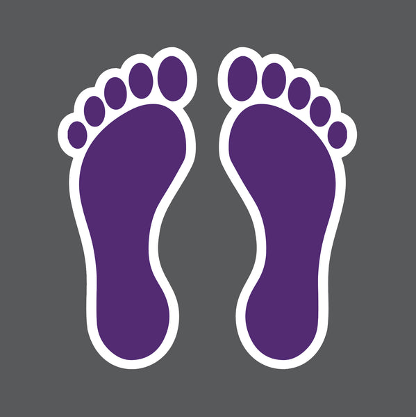 5S Bare Footprints- Durable Matte Laminated Vinyl Floor Markers- Various Sizes Available
