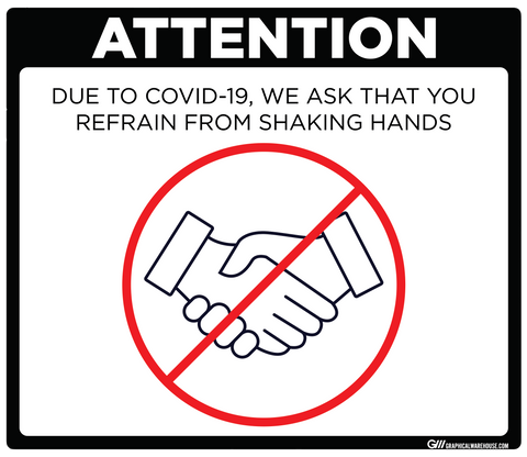 "Refrain From Shaking Hands" Adhesive Durable Vinyl Decal- Various Sizes/Colors Available