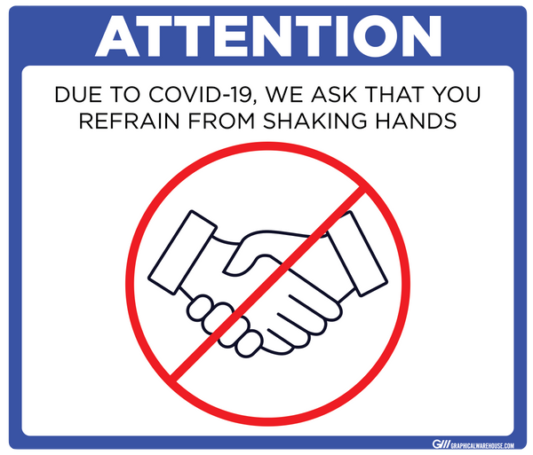 "Refrain From Shaking Hands" Adhesive Durable Vinyl Decal- Various Sizes/Colors Available