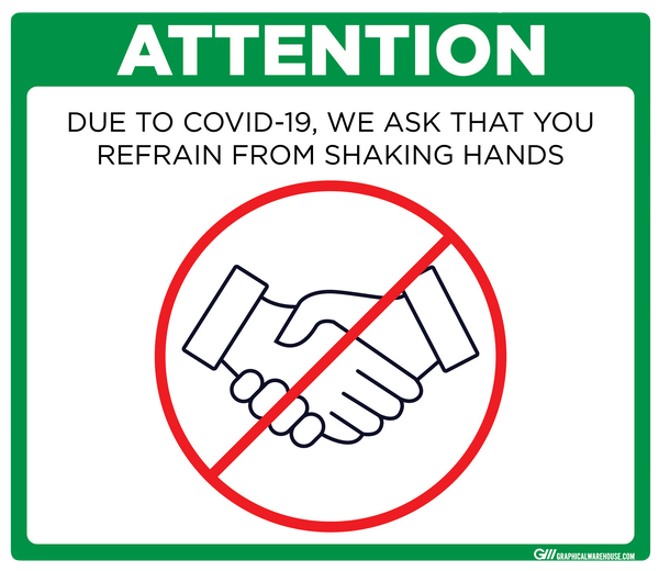 "Refrain From Shaking Hands" Adhesive Durable Vinyl Decal- Various Sizes/Colors Available