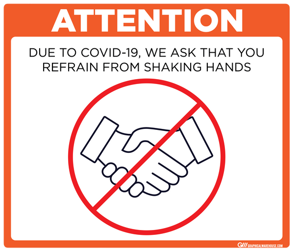 "Refrain From Shaking Hands" Adhesive Durable Vinyl Decal- Various Sizes/Colors Available