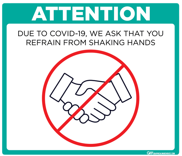 "Refrain From Shaking Hands" Adhesive Durable Vinyl Decal- Various Sizes/Colors Available