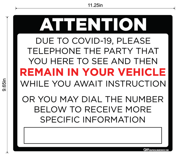 "Remain in Vehicle" Adhesive Durable Vinyl Decal- Various Sizes/Colors Available