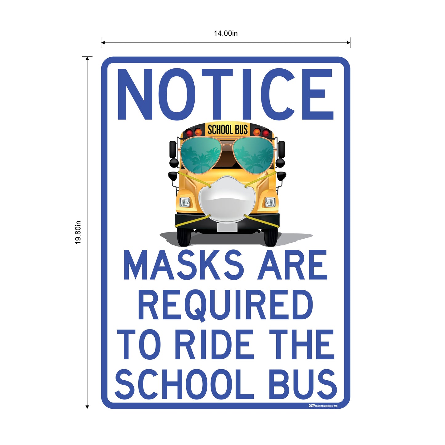 "Masks Are Required to Ride the School Bus" Adhesive Durable Vinyl Decal- Various Sizes/Colors Available